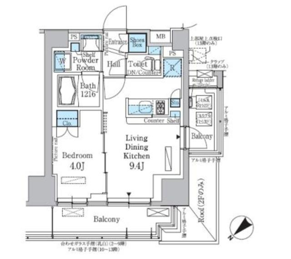 パークアクシス西巣鴨　201号室［ペット可］の間取り図