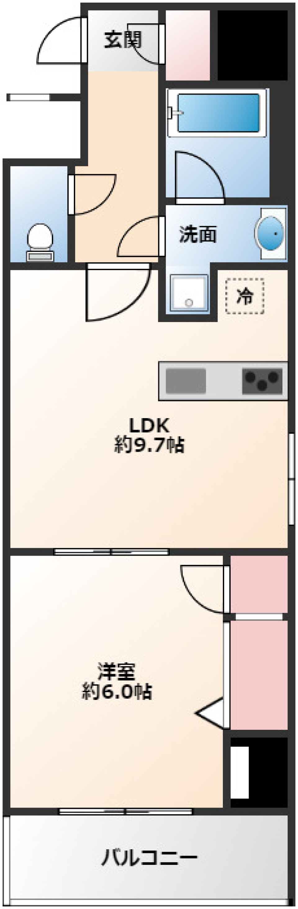 西日暮里フラッツ　1102号室の間取り図