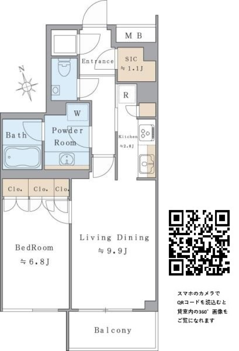 Ｂｒｉｌｌｉａ　ｉｓｔ　西麻布霞町　402号室の間取り図