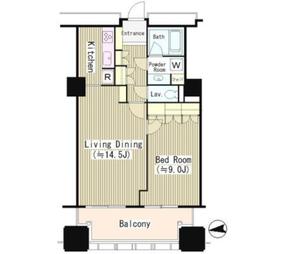 六本木ヒルズレジデンスＢ　1908号室の間取り図