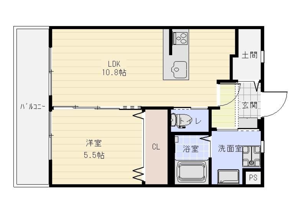 シックに落ち着いた生活をの間取り図