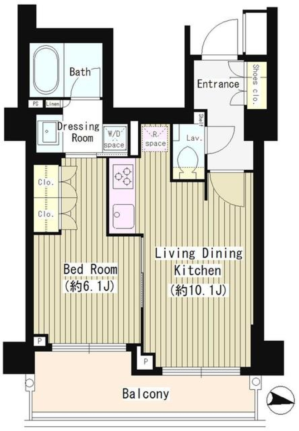 パークリュクス本郷　203号室の間取り図