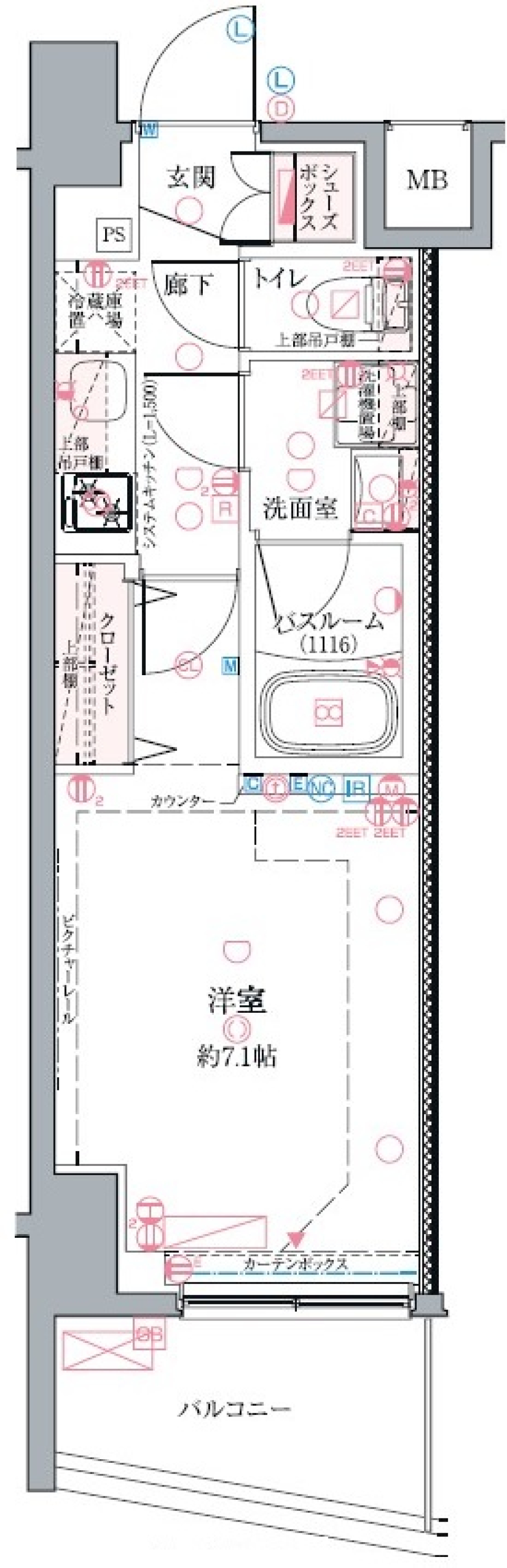クレヴィスタ練馬桜台Ⅱ　214号室の間取り図