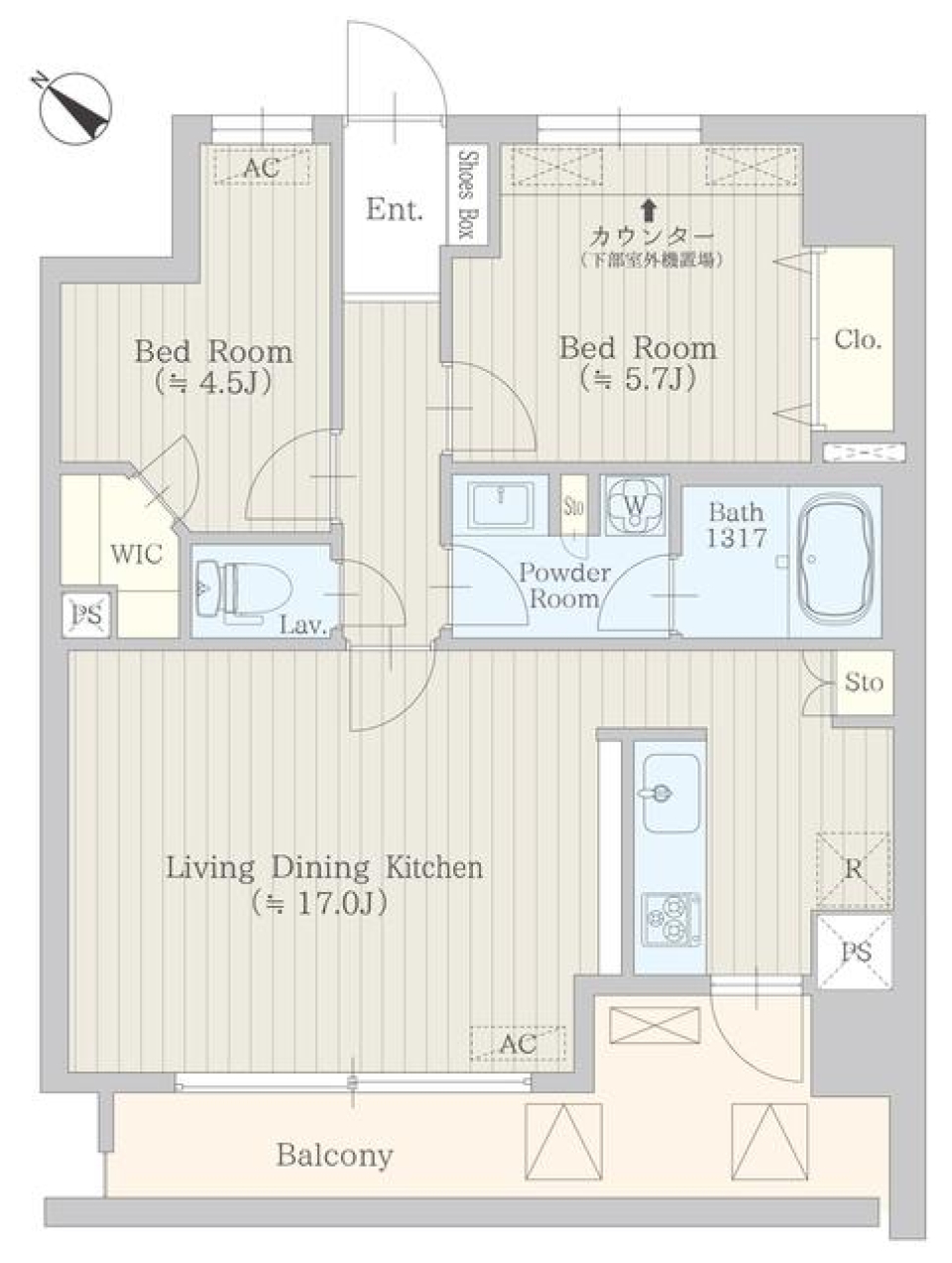 カームテラス神泉　701号室の間取り図