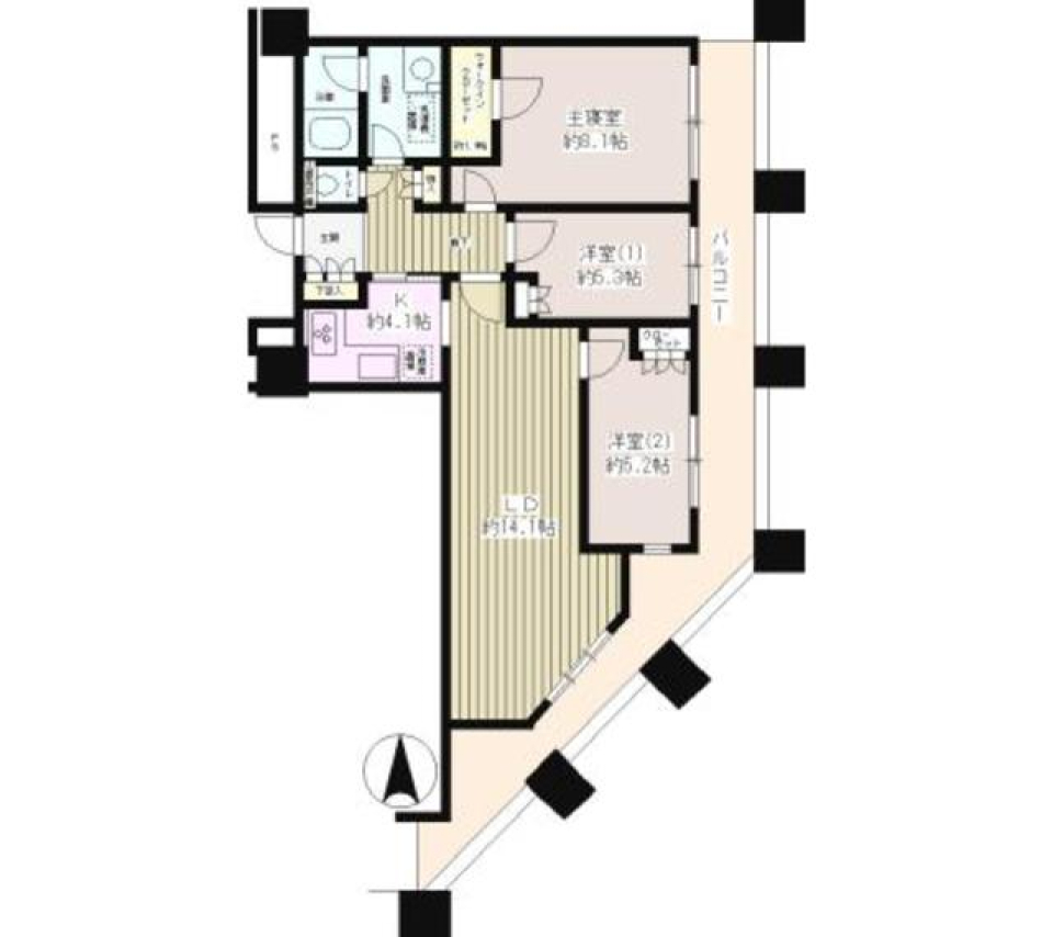 ディアマークスキャピタルタワー　503号室の間取り図