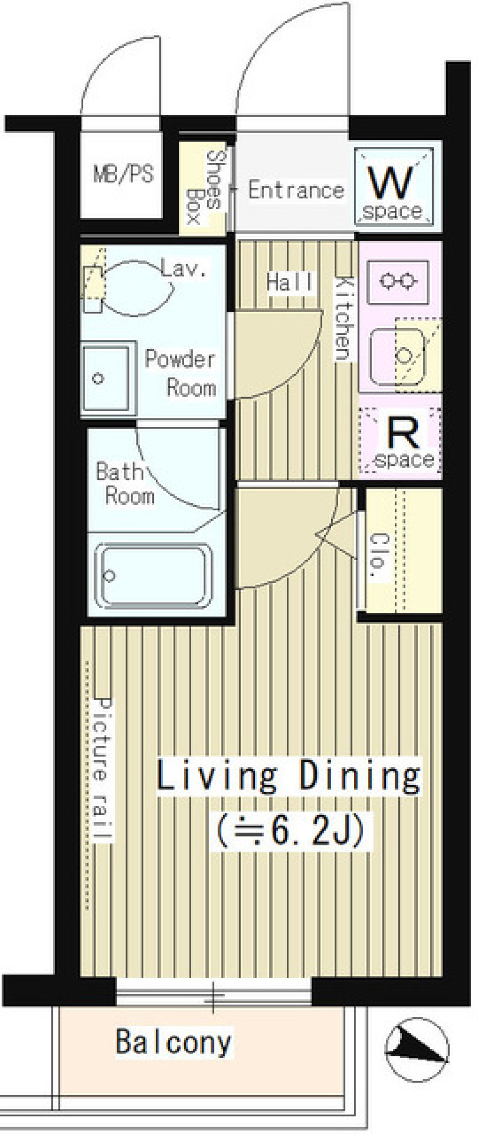 イプセ戸越公園　203号室の間取り図