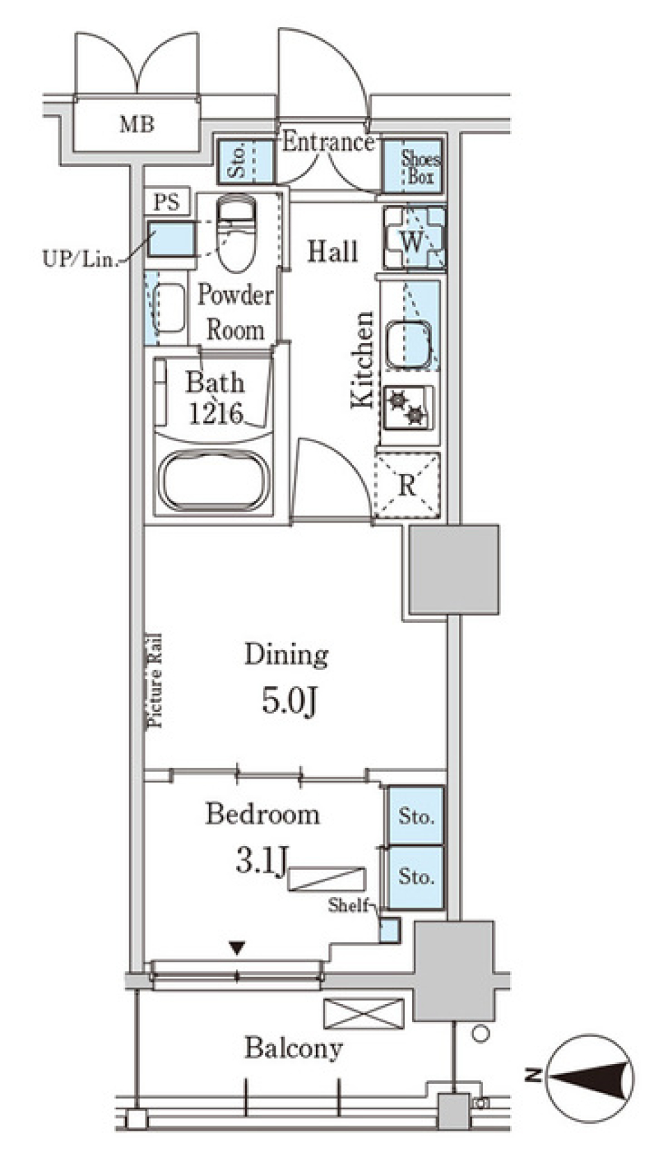 パークアクシス本所吾妻橋サウスレジデンス　614号室［ペット可］の間取り図