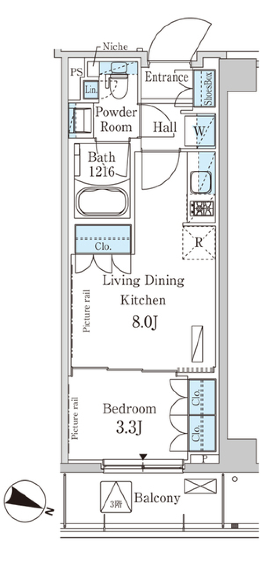 パークアクシス西馬込　211号室［ペット可］の間取り図