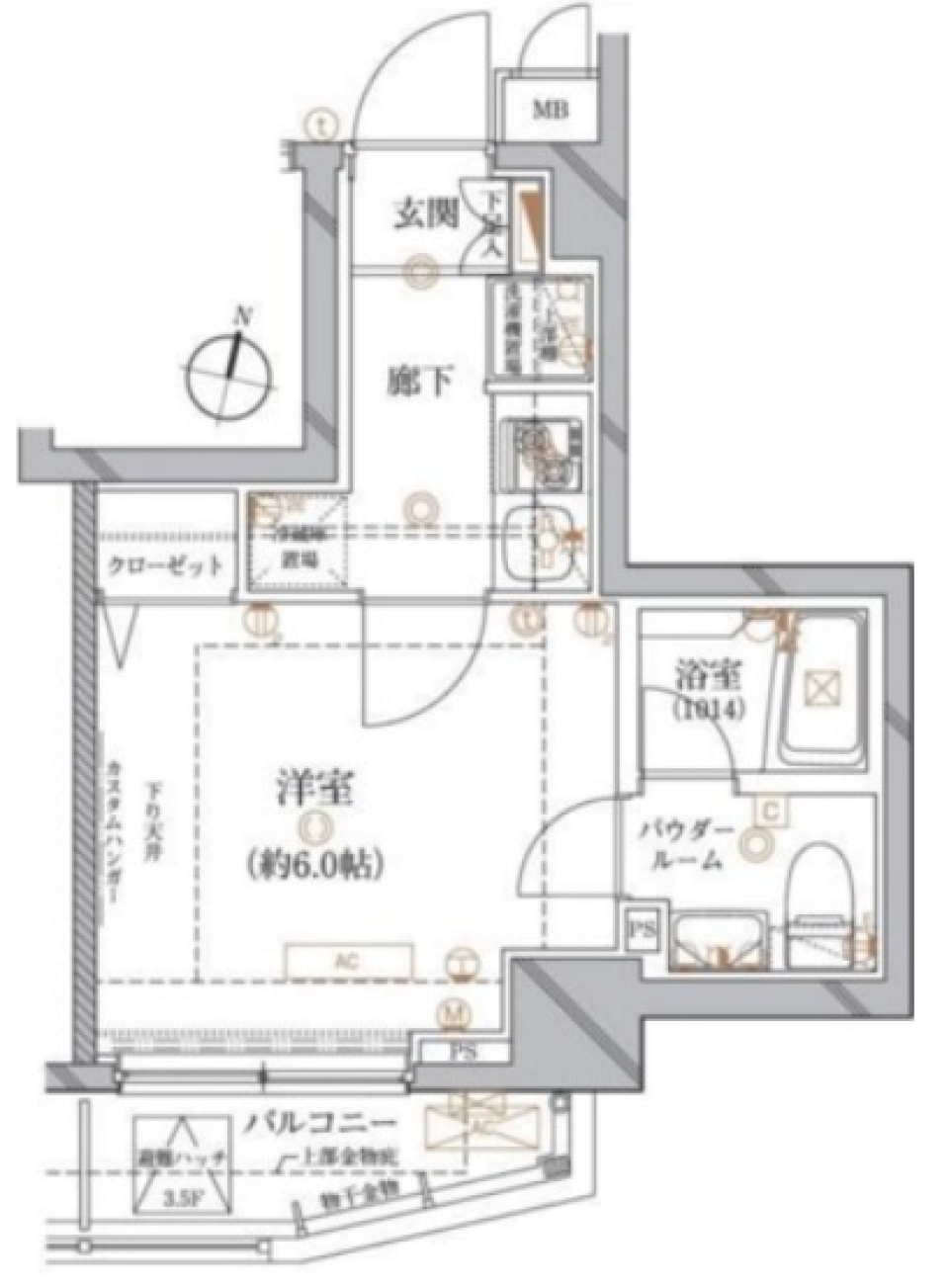 REALIZE代々木上原　202号室の間取り図