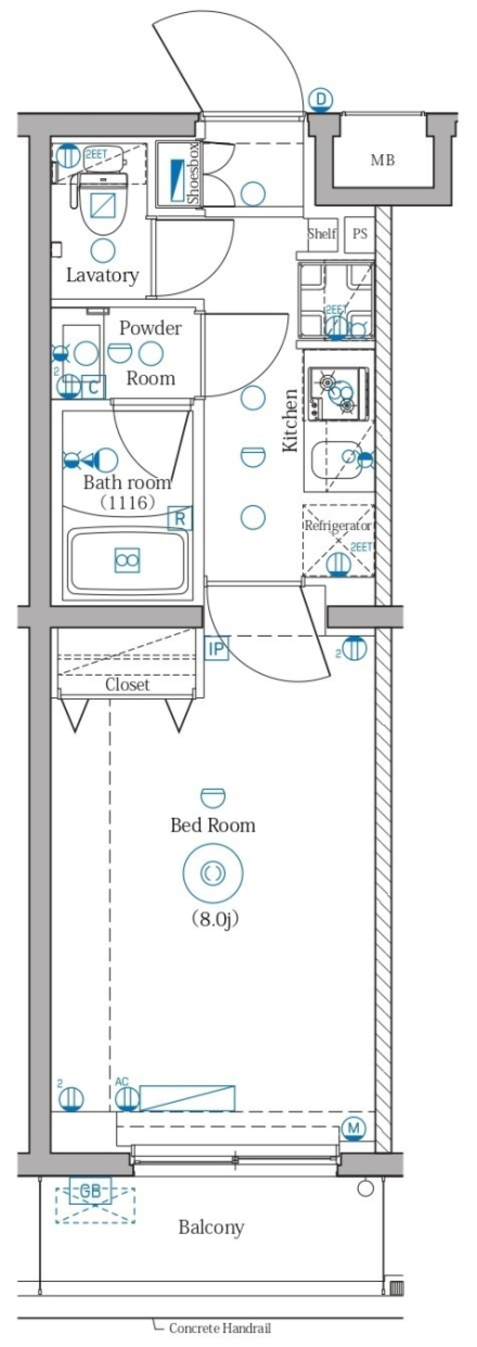 DIPS明大前　306号室［ペット可］の間取り図