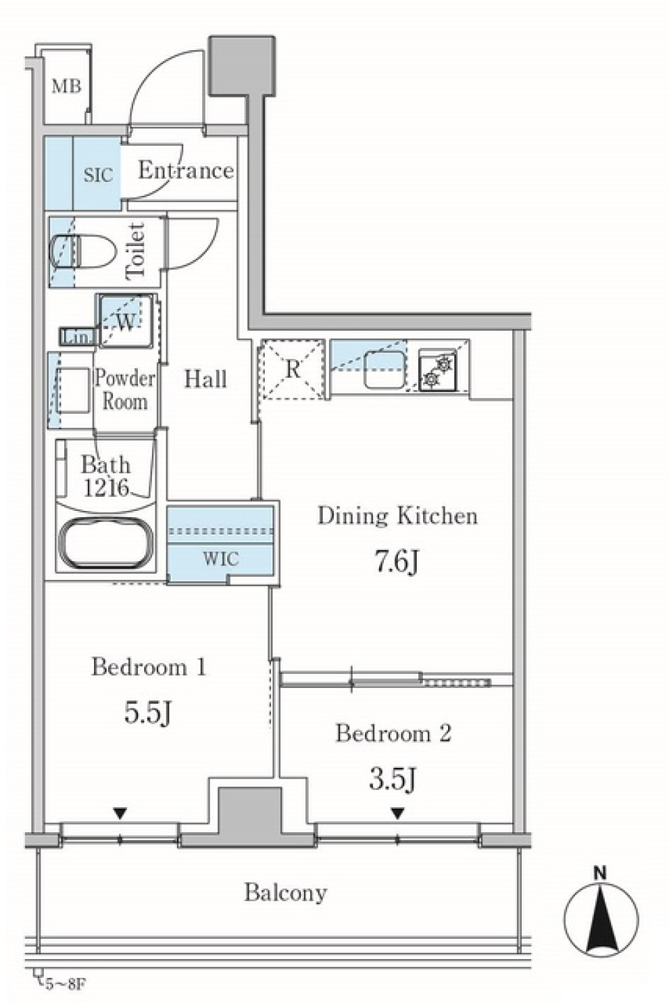 パークアクシス東蒲田　703号室の間取り図