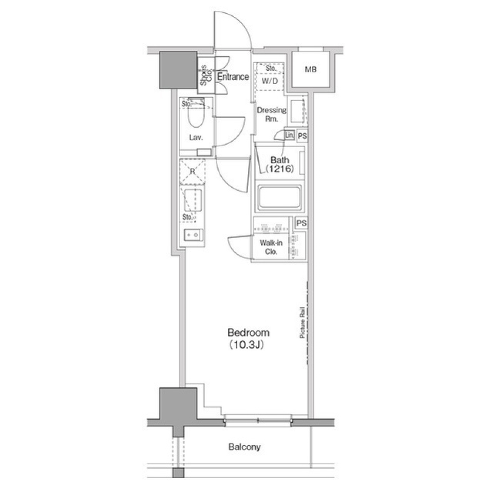 ザ・パークハビオ恵比寿プレイス　307号室［ペット可］の間取り図