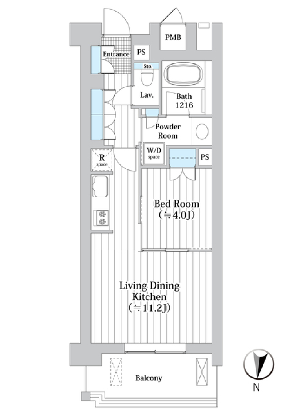 アビティグランデ砧　（Ｂ棟）　518号室の間取り図