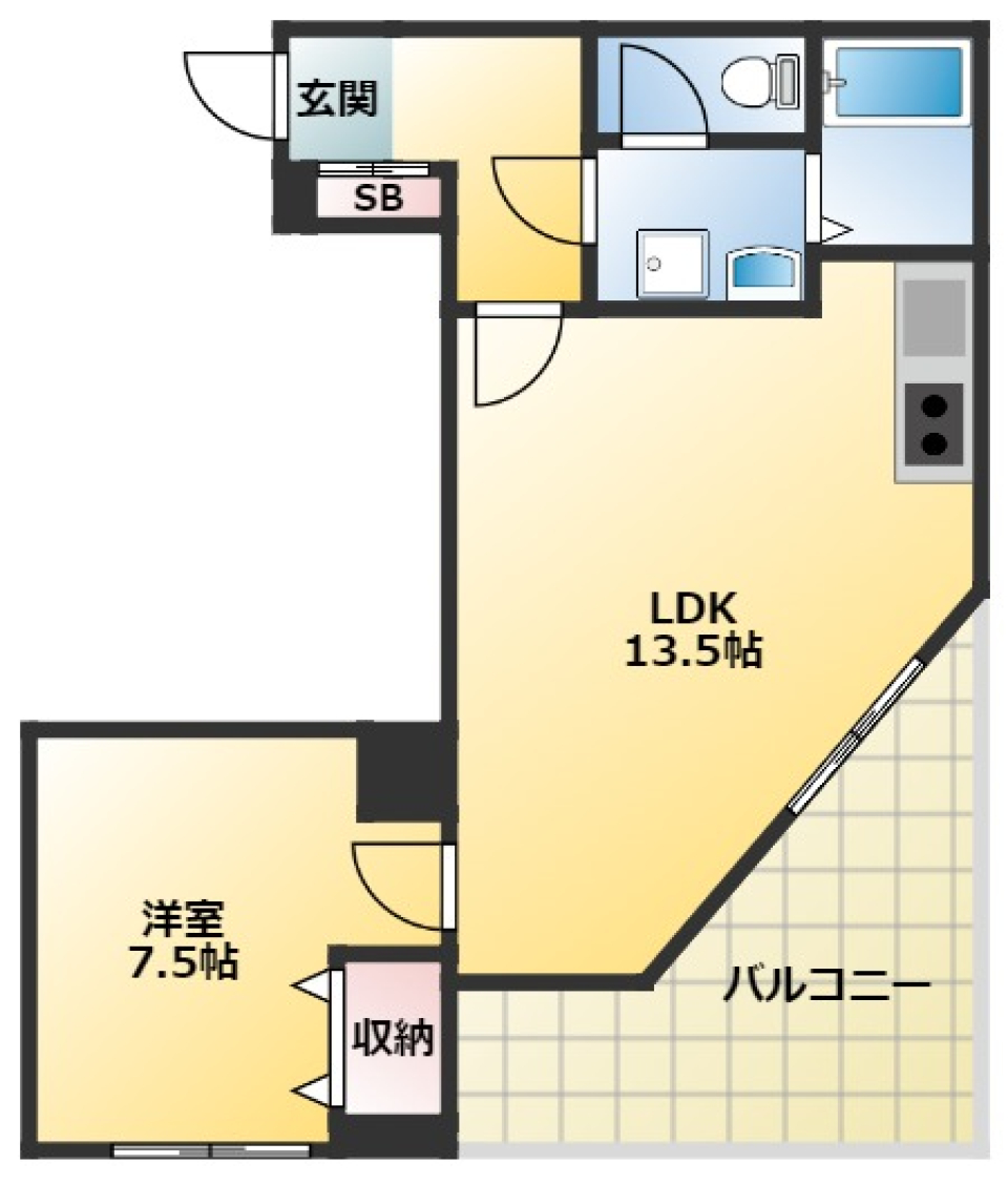 OCEAN9(オーシャンナイン)　204号室の間取り図