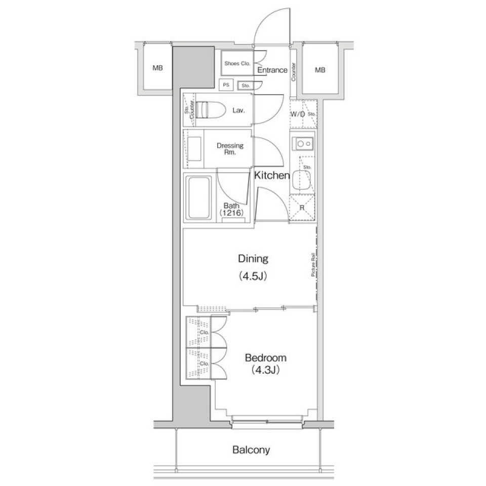 ザ・パークハビオ東長崎　902号室［新築］の間取り図