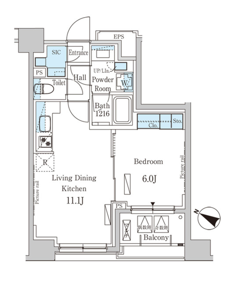 パークアクシス日本橋浜町レジデンス　902号室［ペット可］の間取り図