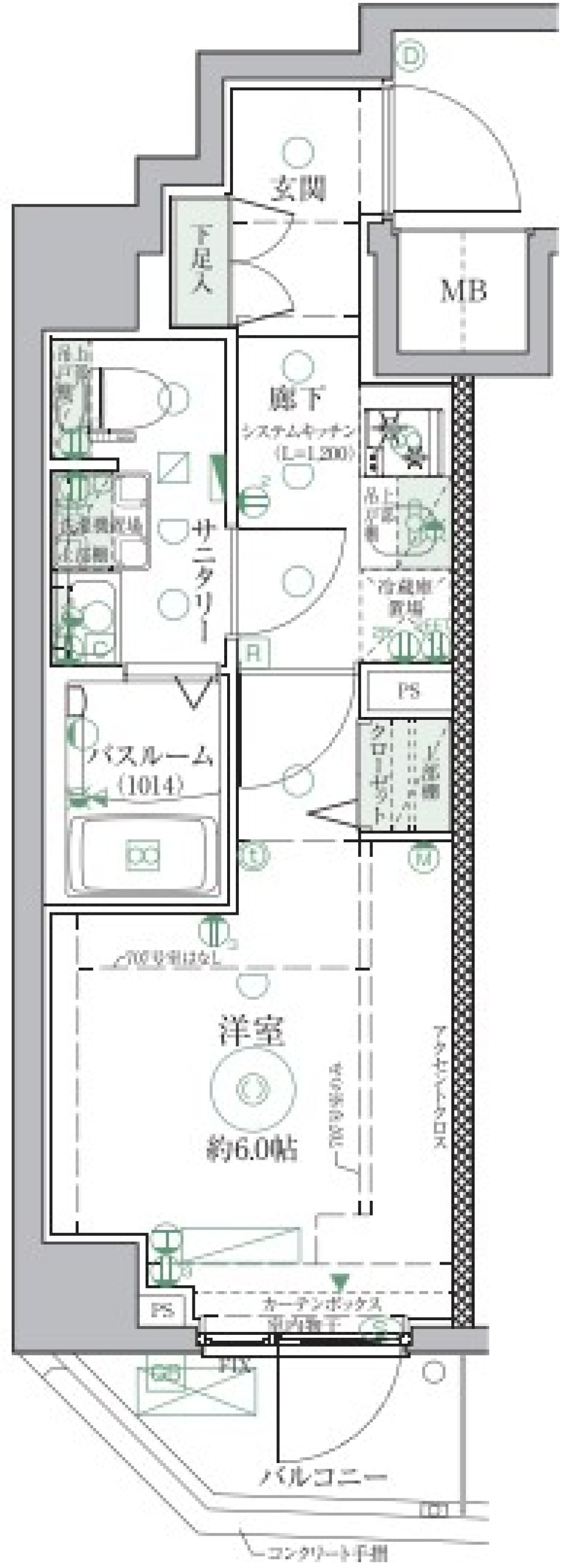 クレヴィスタ北綾瀬　307号室［ペット可］の間取り図