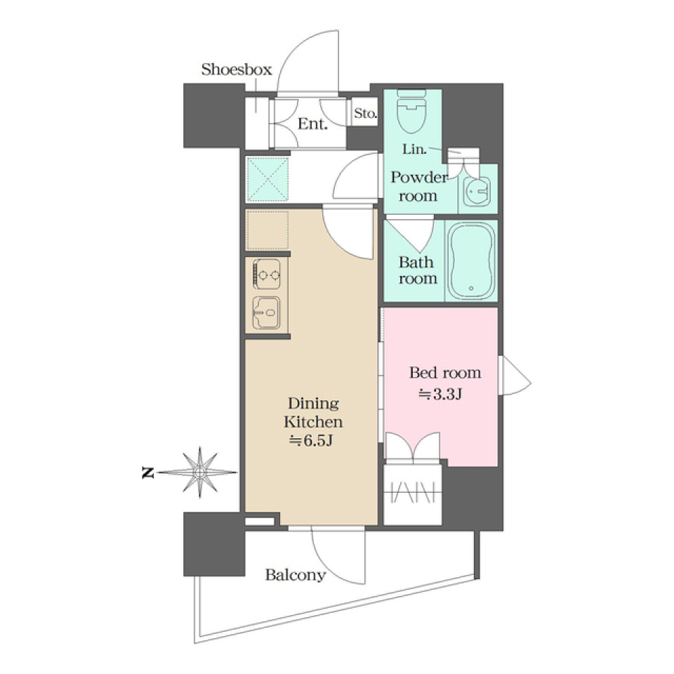 ウエリスアーバン錦糸町　603号室［ペット可］の間取り図