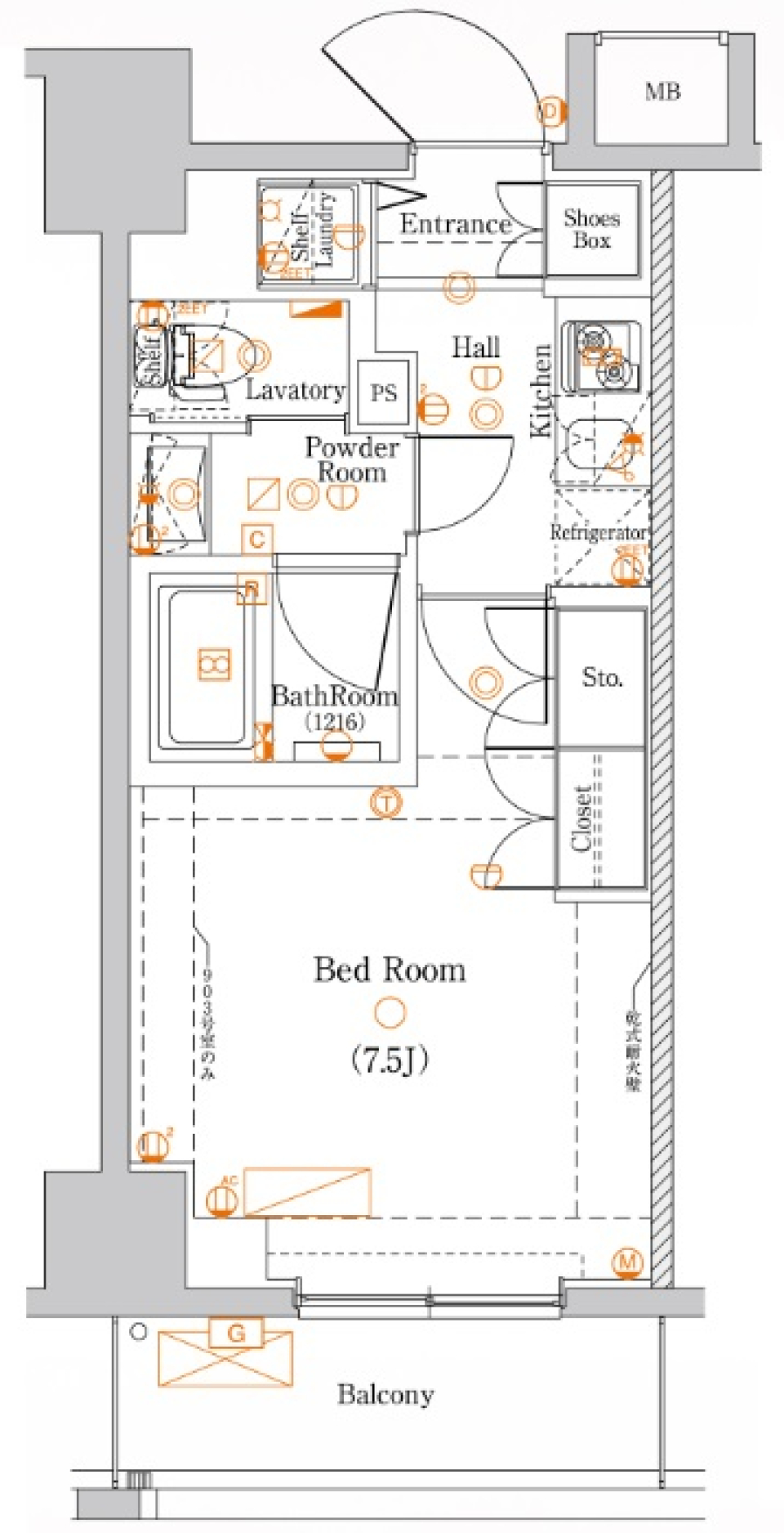 DIPS十条仲原EAST　1003号室［ペット可］の間取り図