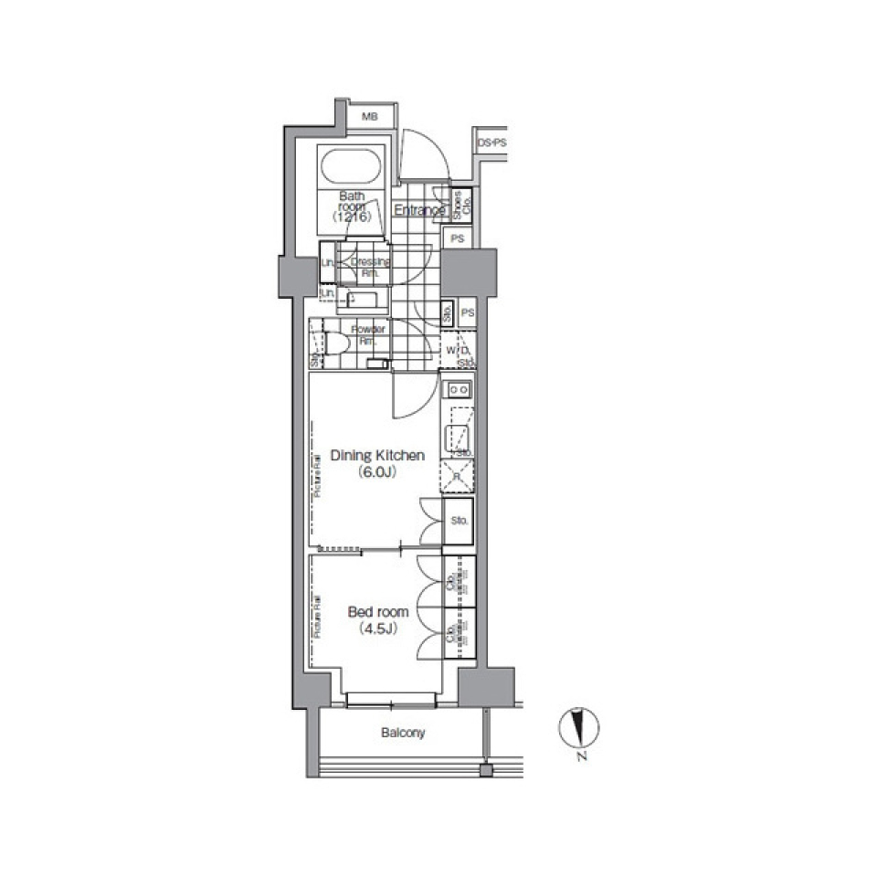 パークハビオ門前仲町　1209号室［ペット可］の間取り図