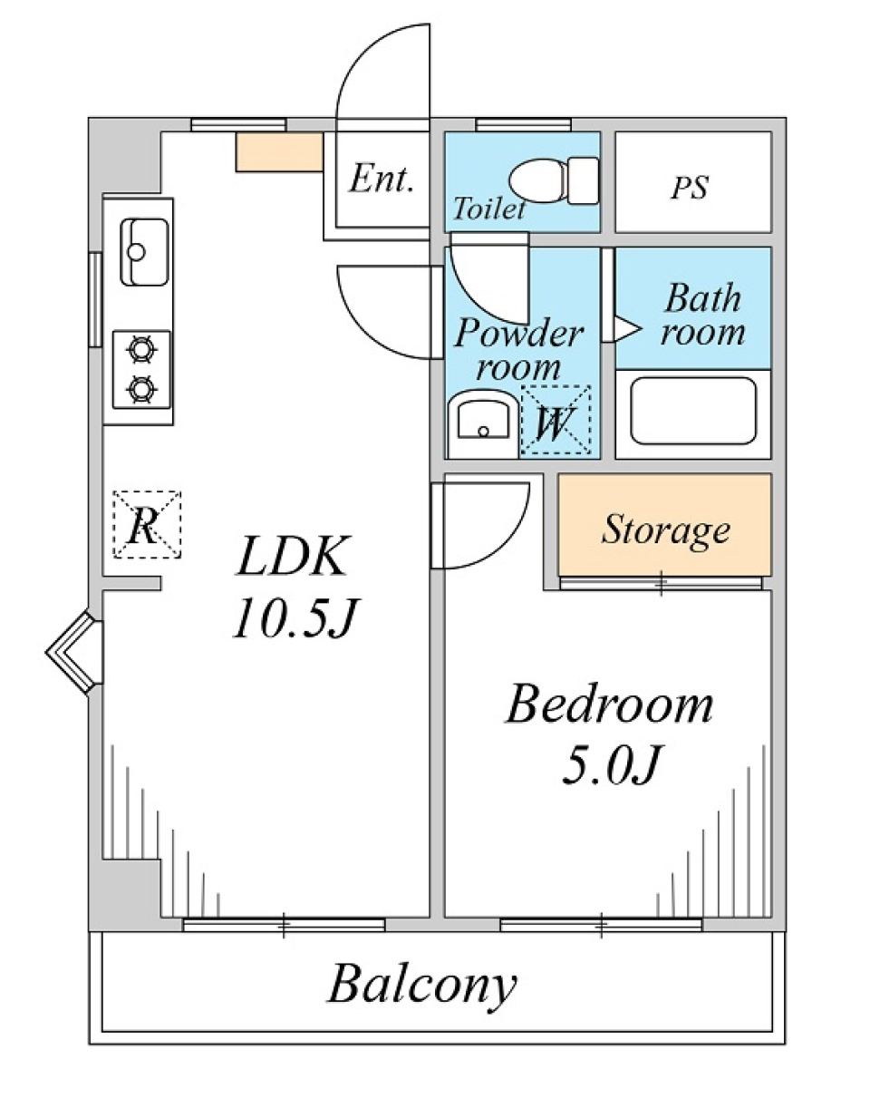 リバーシティ不動前　201号室の間取り図