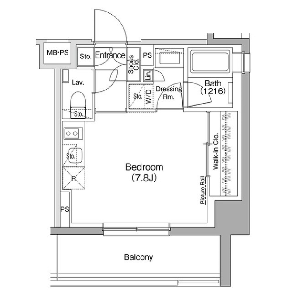 ザ・パークハビオ駒込　202号室の間取り図