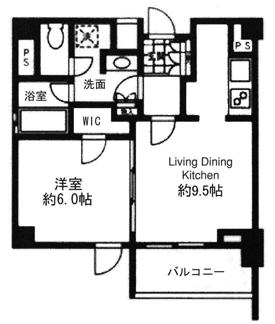 プライムアーバン用賀　307号室［ペット可］の間取り図