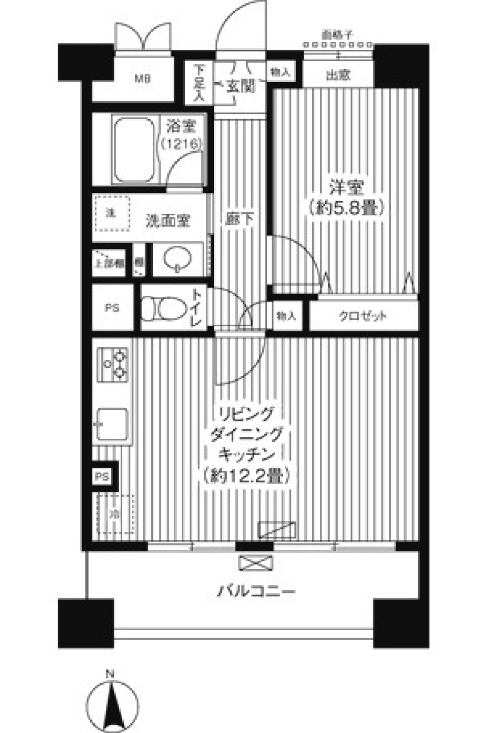 ピエス綱島　608号室の間取り図