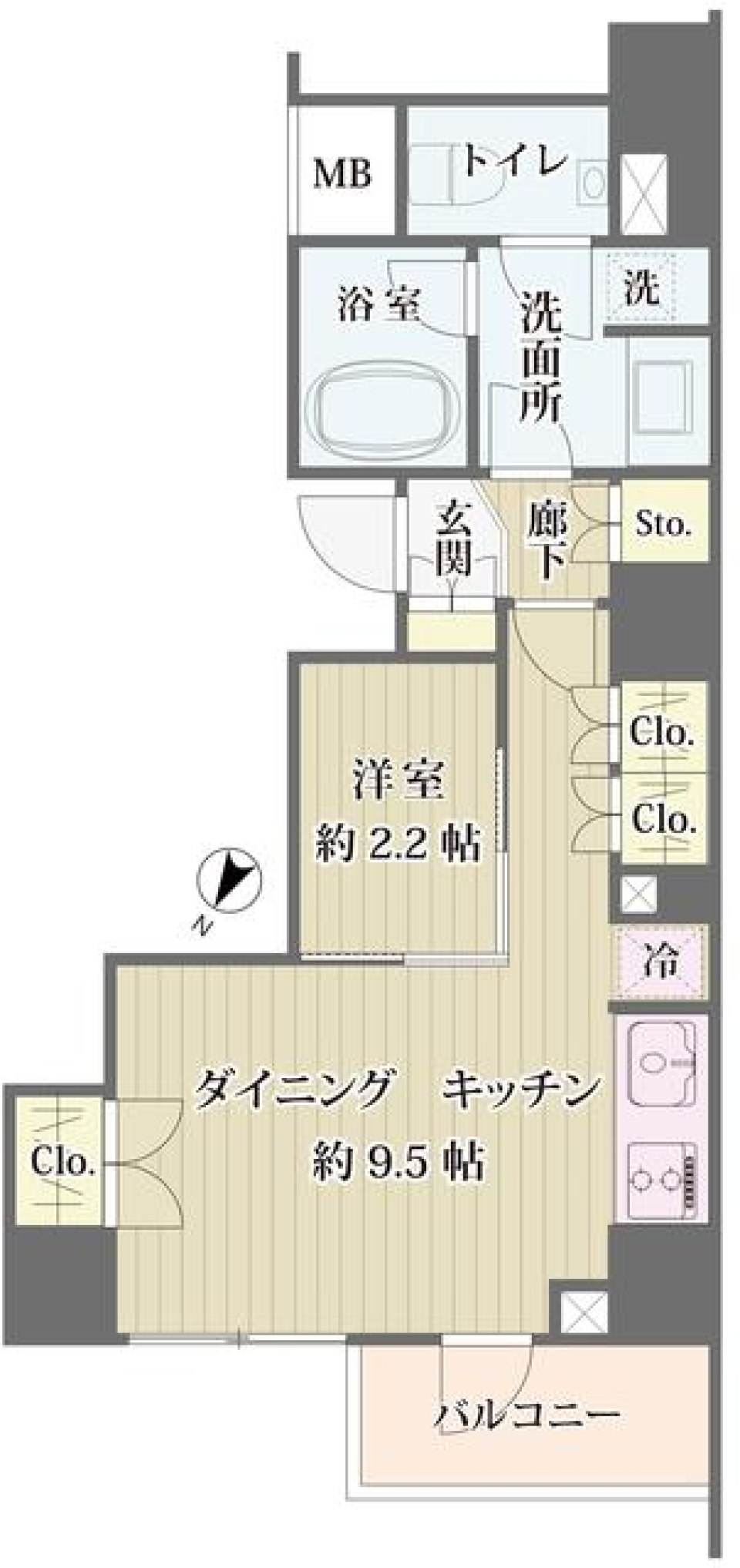 ＩＢＩＳ市ヶ谷　301号室の間取り図