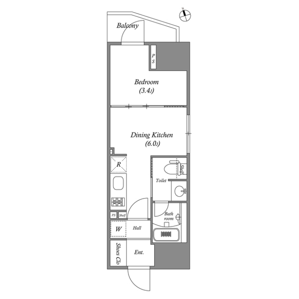 nido上野　0501号室の間取り図