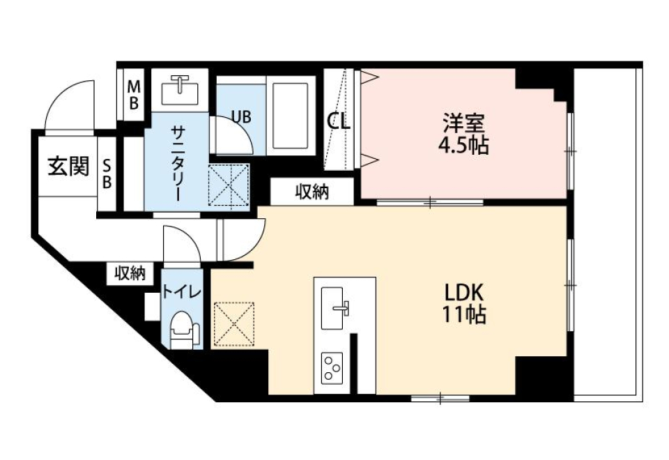 ミルーナヒルズD駒込　402号室の間取り図