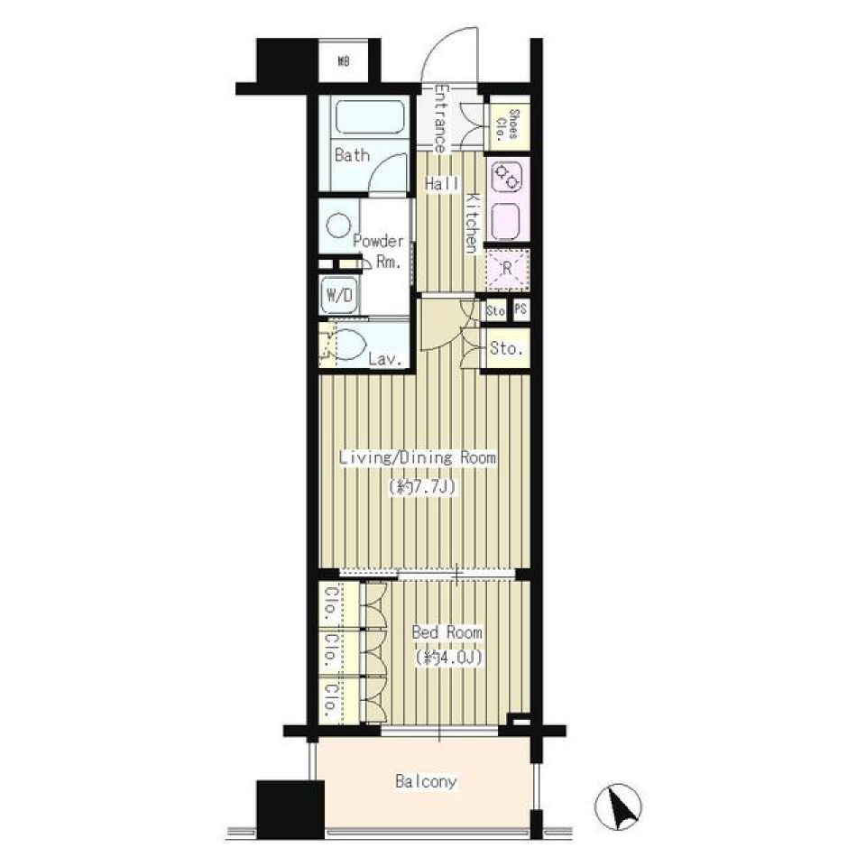 コクヨーレ日本橋　1106号室の間取り図