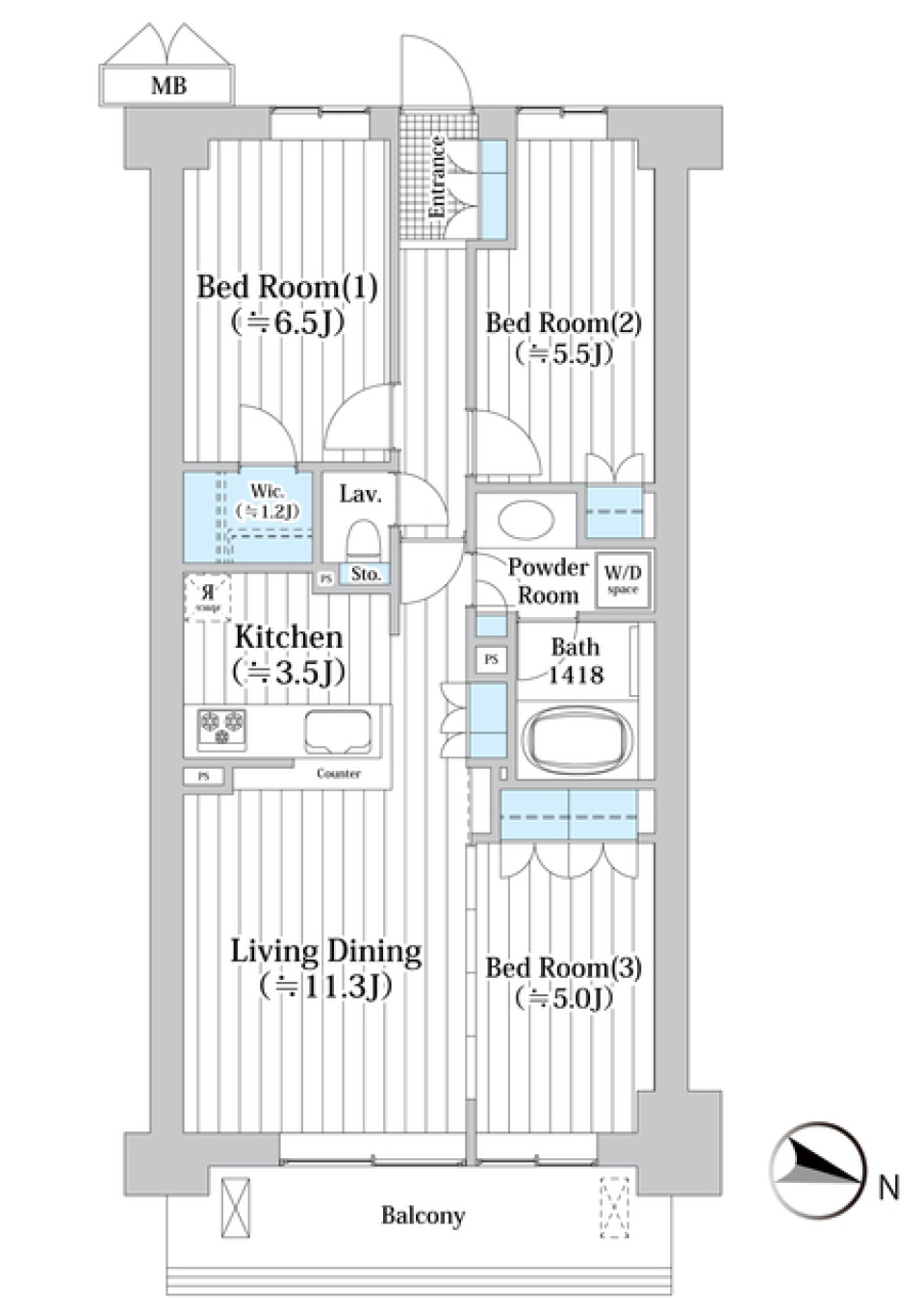 アビティグランデ砧　（Ｃ棟）　111号室の間取り図