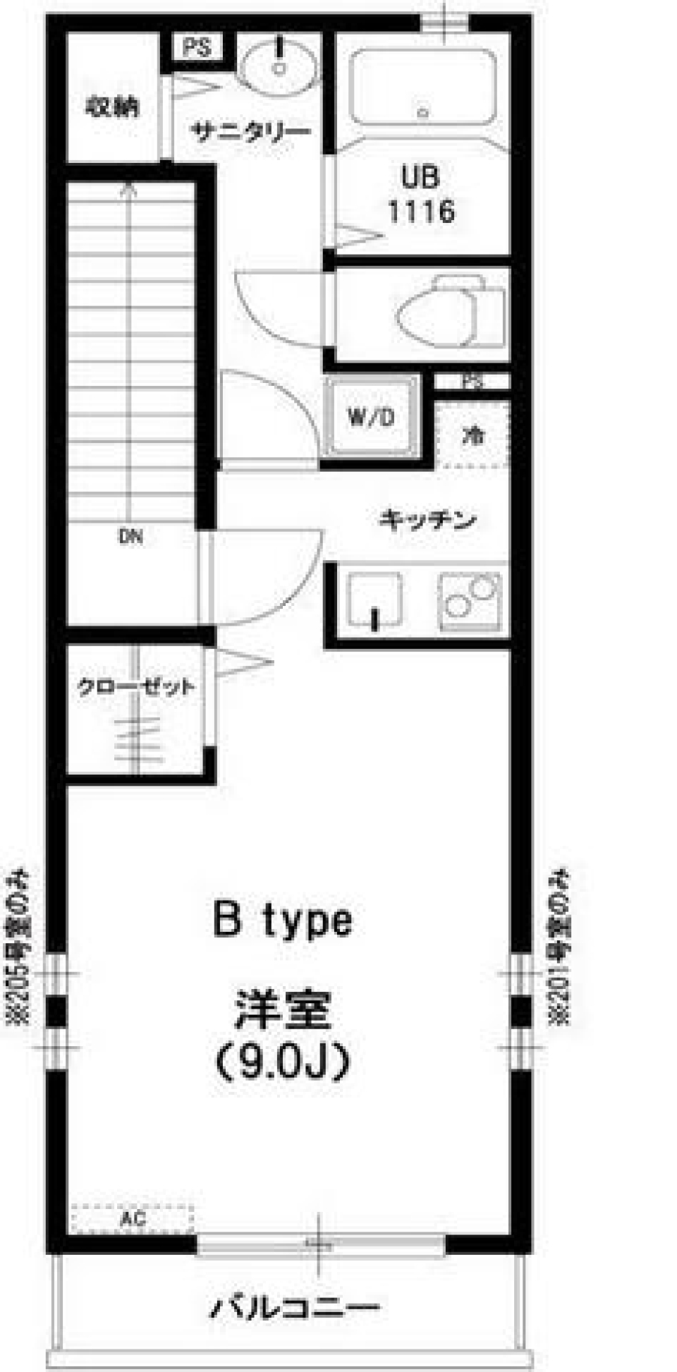 レジデンス小金井　204号室の間取り図