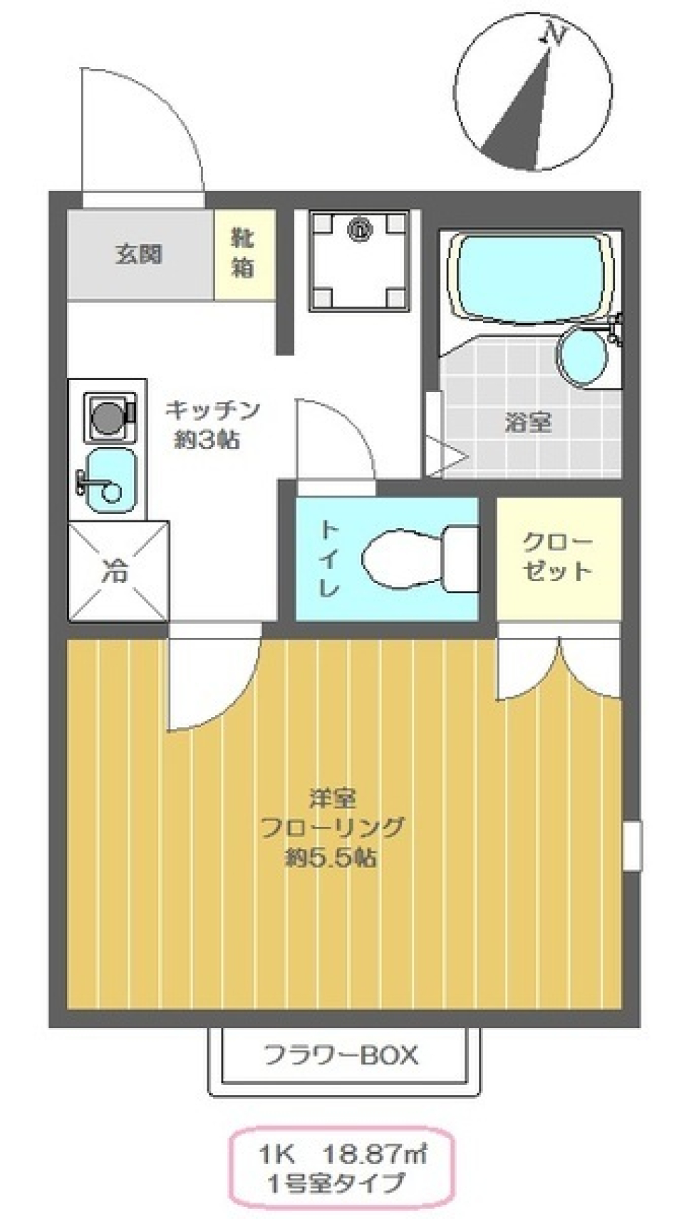 オークル　101号室の間取り図