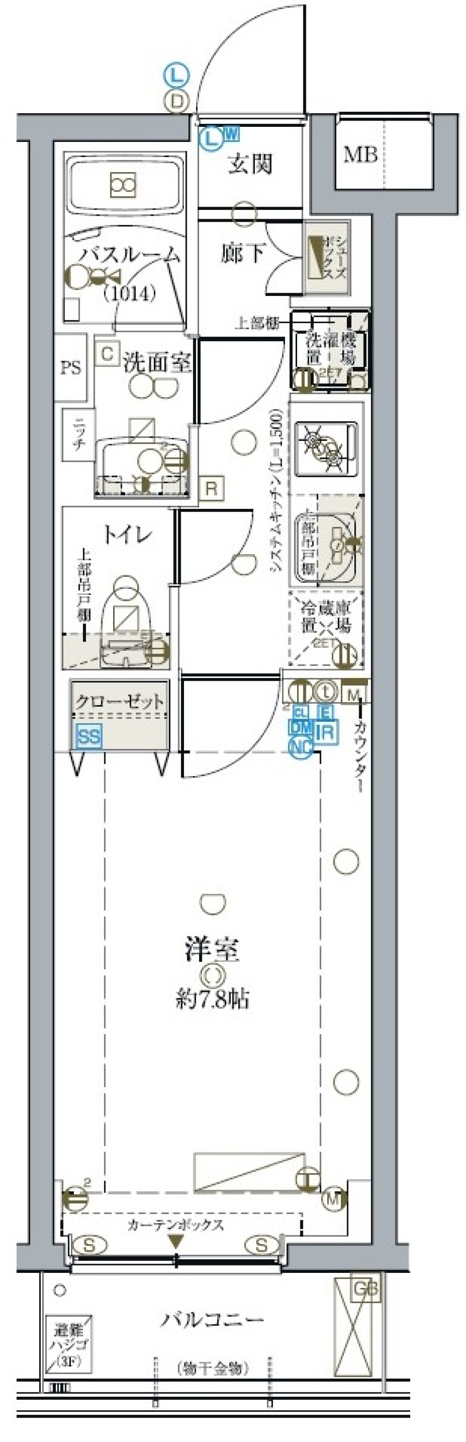 クレヴィスタ中野落合　106号室［ペット可］の間取り図