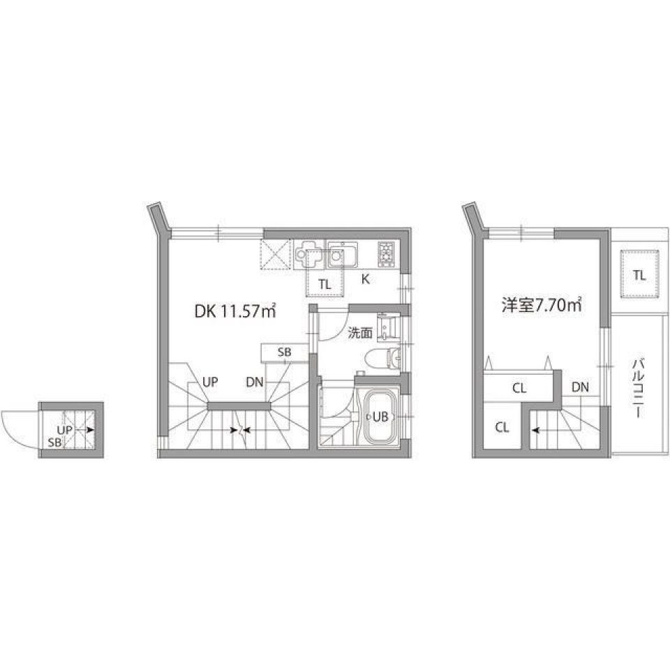 グランエッグス千歳烏山N　07号室の間取り図