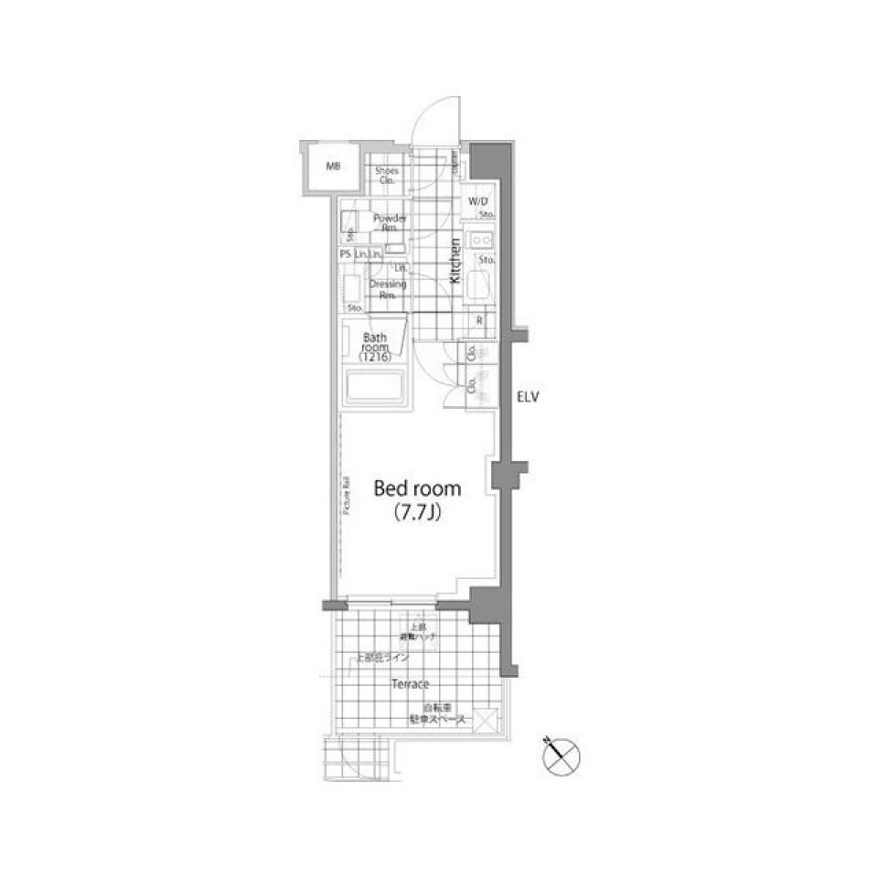 パークハビオ中目黒　101号室の間取り図