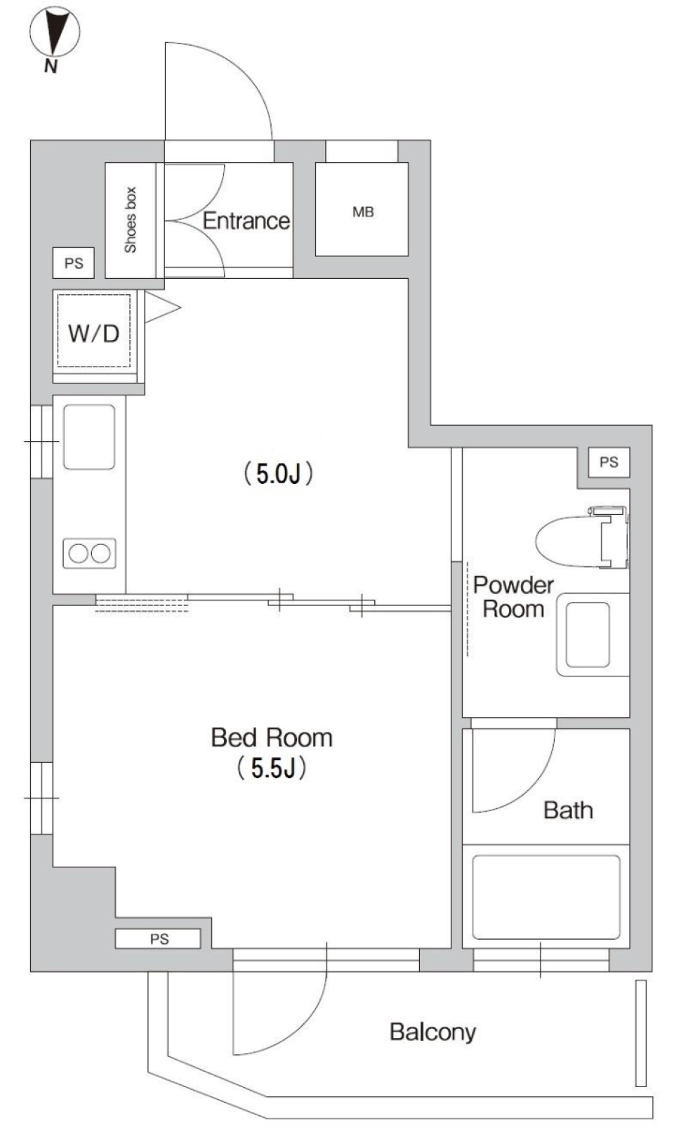 プライムアーバン三軒茶屋　605号室［ペット可］の間取り図