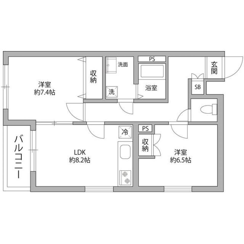 クレドール富久　105号室の間取り図