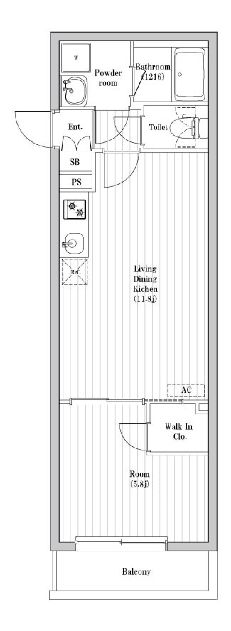 ハーモニーレジデンス文京千石　106号室［ペット可］の間取り図