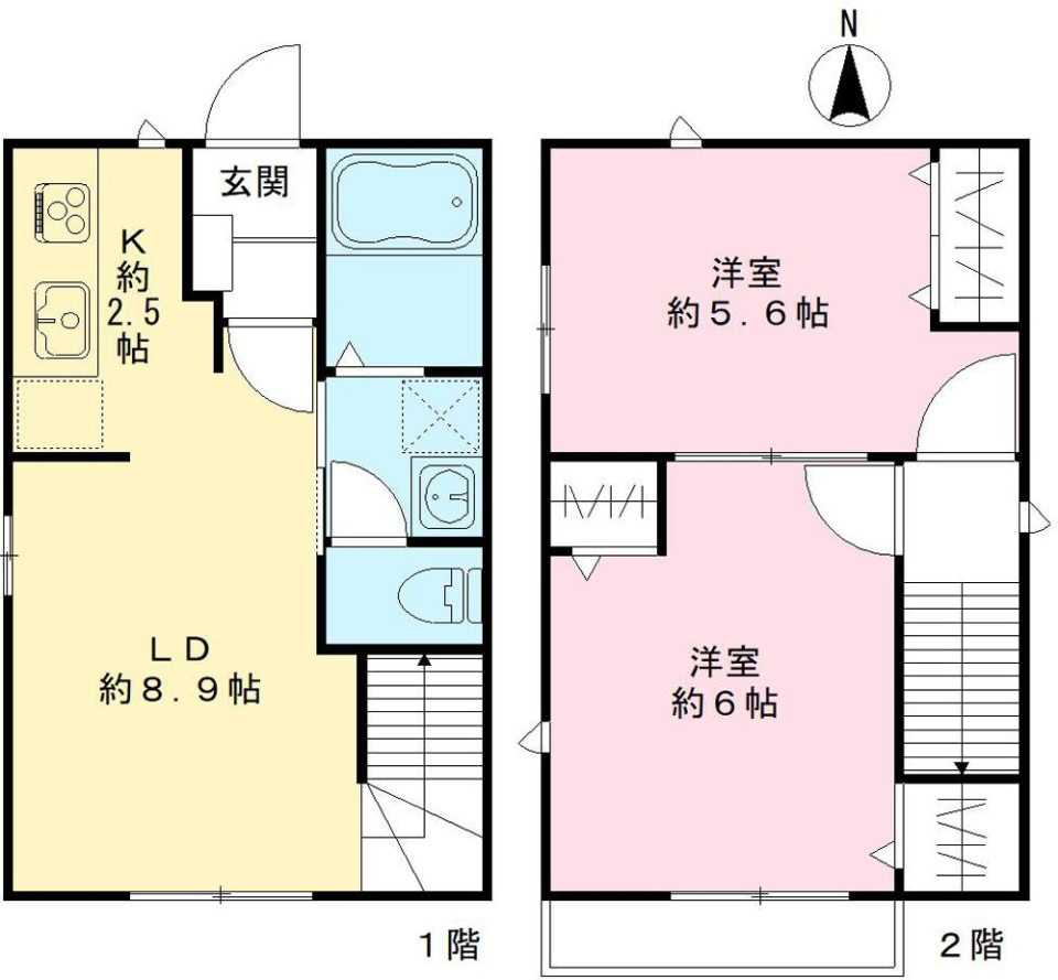境南町5丁目貸家　1号室［ペット可］の間取り図