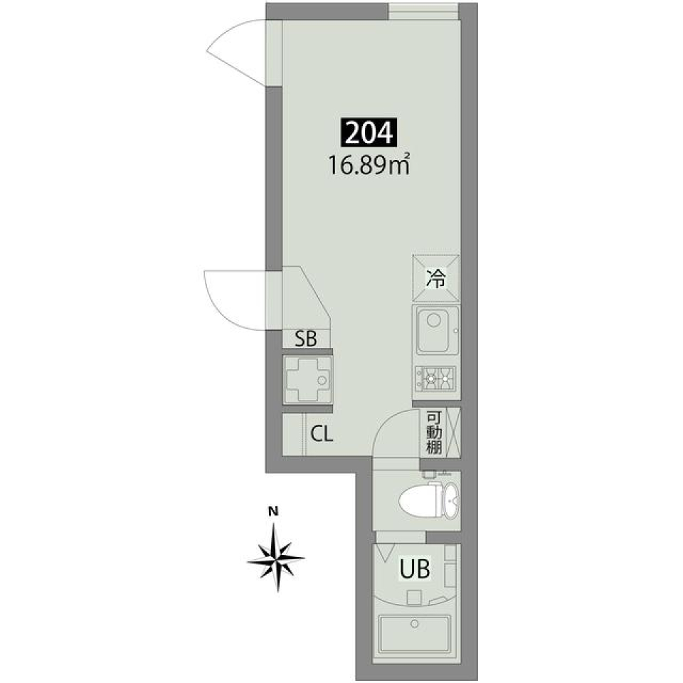 梅ヶ丘ハウス　204号室の間取り図