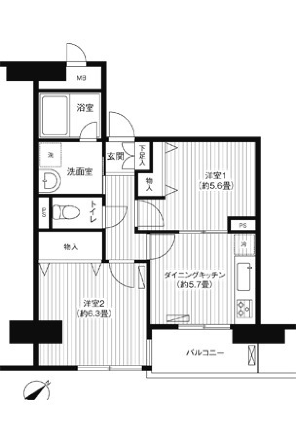ベイ・イースト　902号室の間取り図