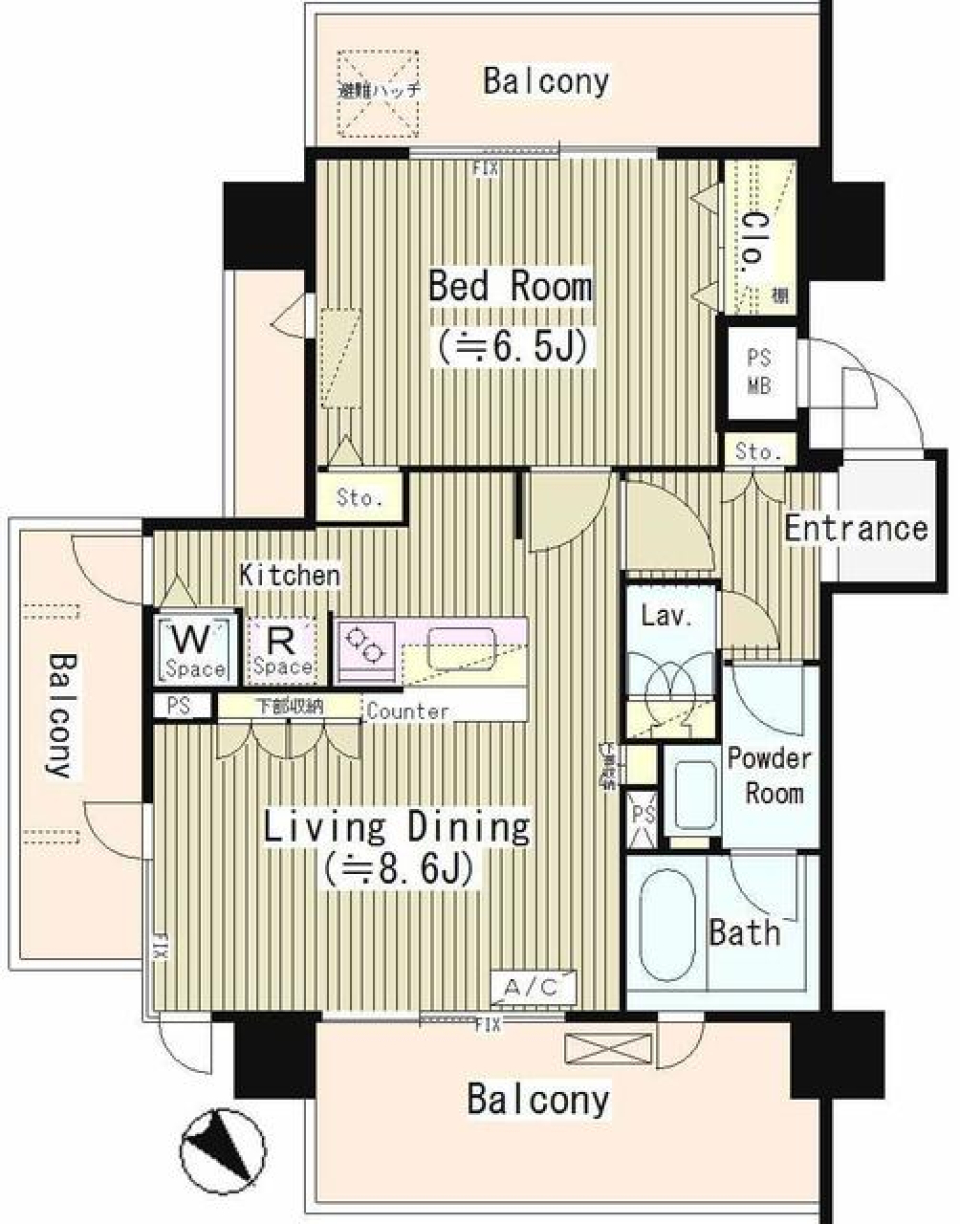 インザガーデン　203号室の間取り図