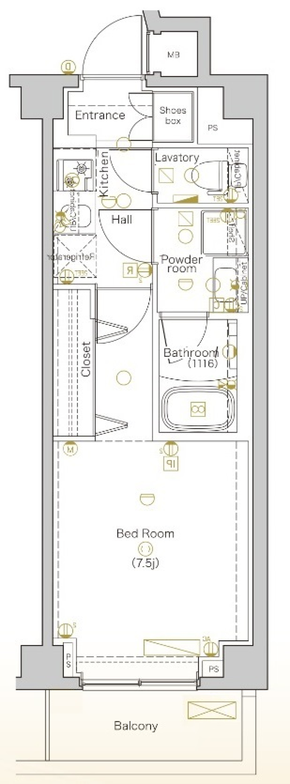 DIPS北千住　202号室［ペット可］の間取り図