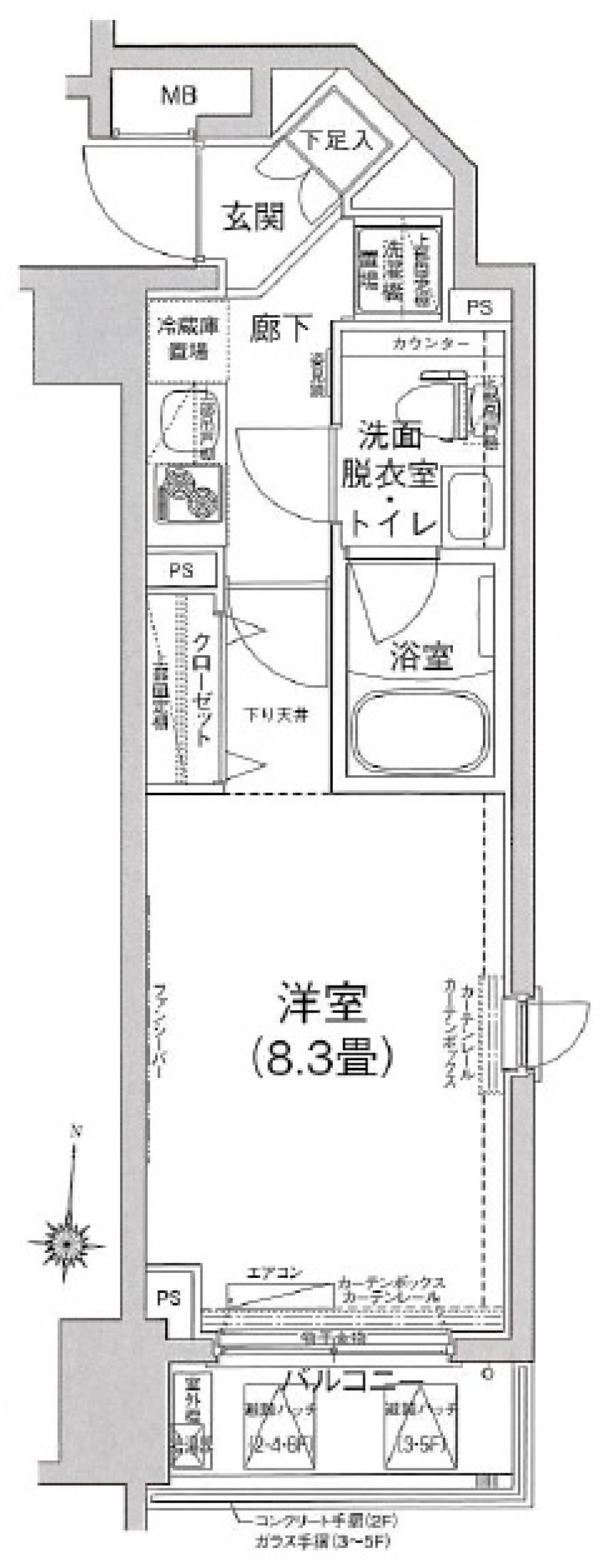 アイル　キャナルシティ深川　305号室の間取り図