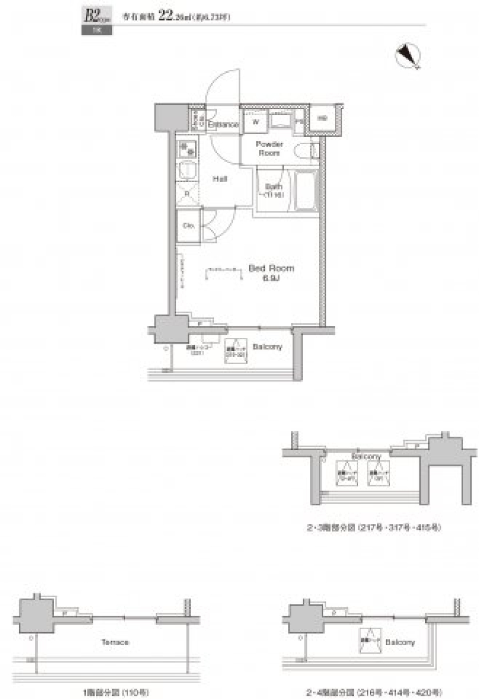 プラウドフラット戸越公園　322号室の間取り図