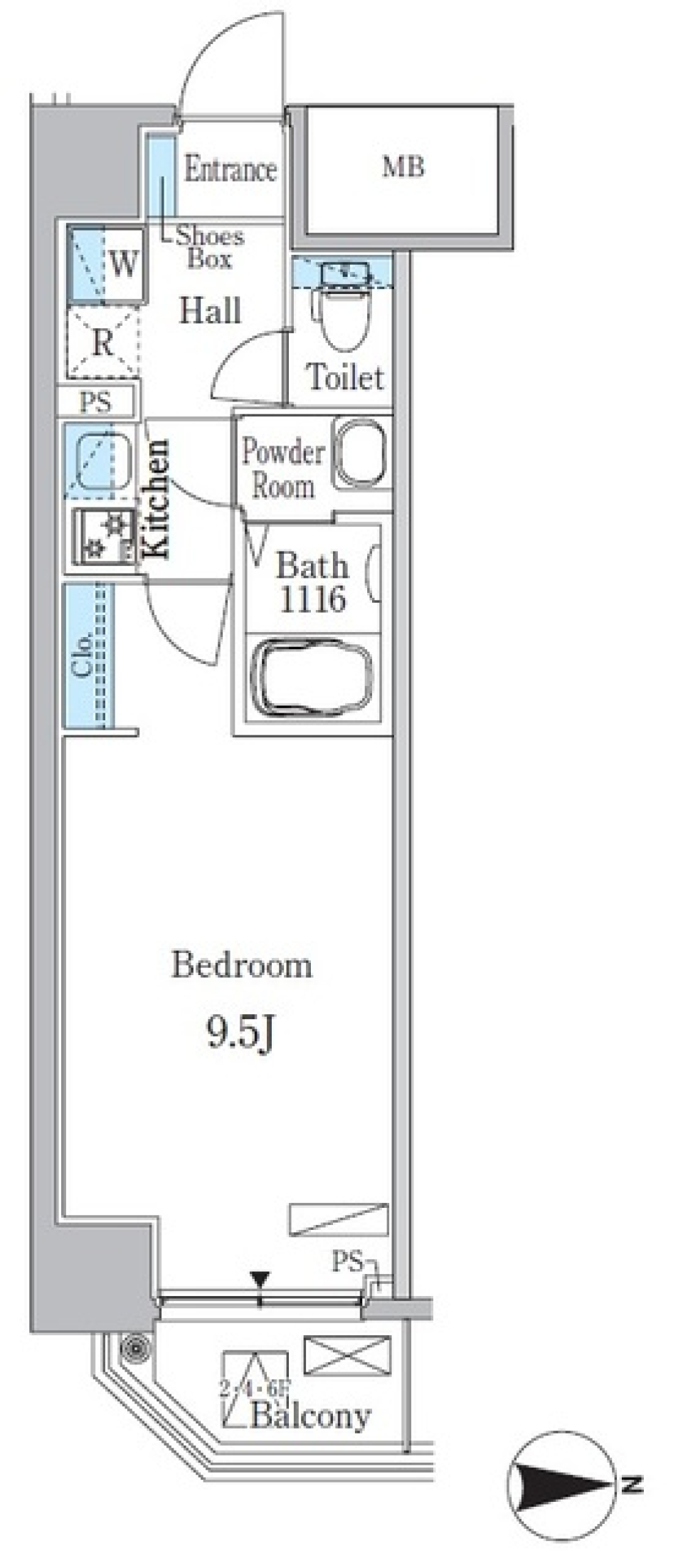 オープンブルーム入谷　203号室［ペット可］の間取り図