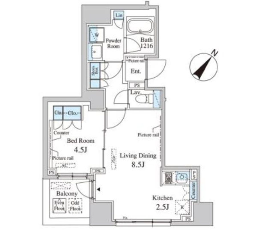 セレサ日本橋堀留町　205号室の間取り図